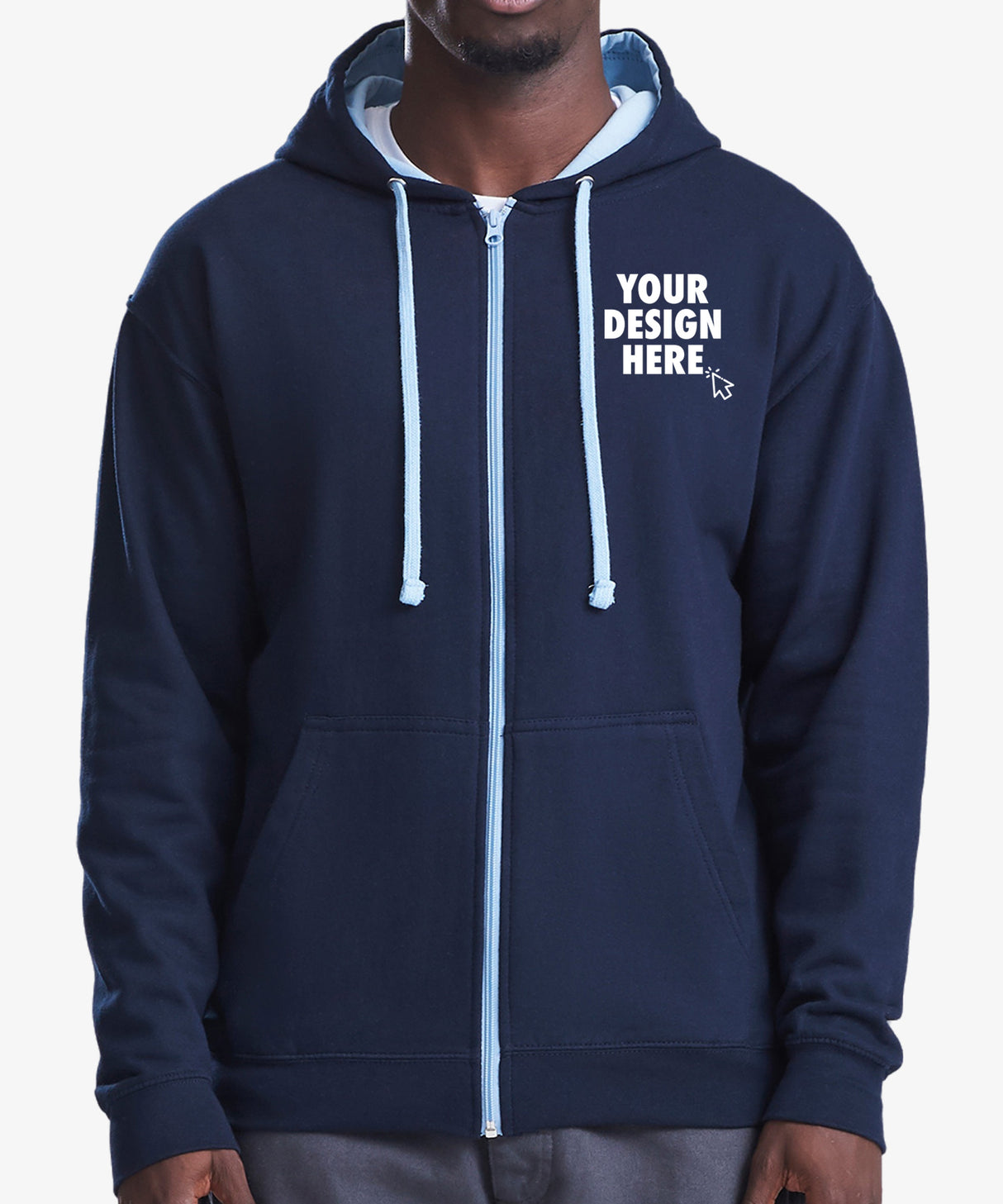Personalised Unisex Varsity Zip Hoodie