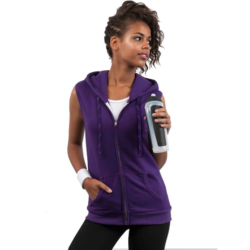 Purple sleeveless hoodie discount