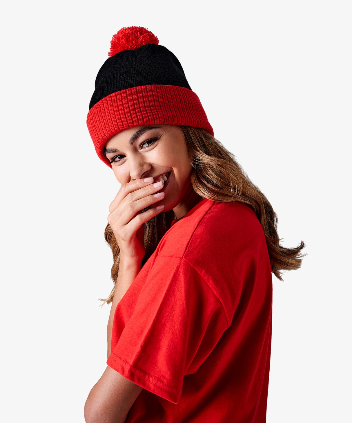 Personalised Two Tone Bobble Beanie