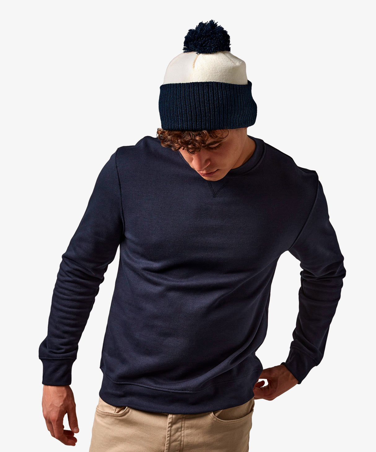 Personalised Two Tone Bobble Beanie