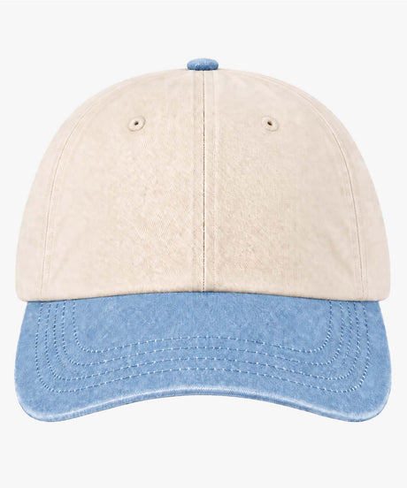 Personalised Contrast Peak Low-Profile Vintage Cap