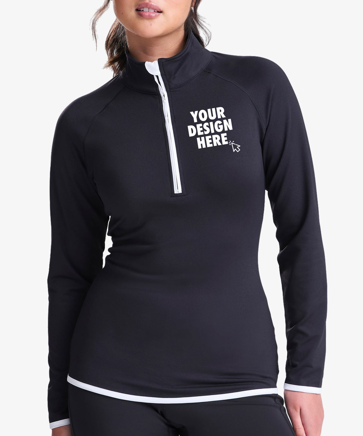 Personalised Women's Contrast Half Zip Top